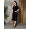 Kadın Yaka Ribanalı Çift Yırtmaçlı Elbise