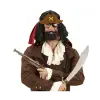 Kahve Şapkalı Pipolu Jack Sparrow Gözlüğü