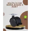 Kilitli Mobilya Ayağı 6 Cm 4’lü Set Zemin Korumalı