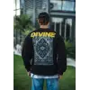 Kışlık Bisiklet Yaka Baskılı SweatShirt - Siyah