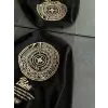 Kışlık Bisiklet Yaka Ön Ve Arka Baskılı SweatShirt - Siyah
