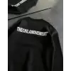 Kışlık Bisiklet Yaka Oversize Baskılı SweatShirt - Siyah