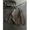 Kışlık Bisiklet Yaka Üç İplik Basic SweatShirt - Füme