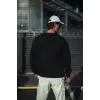 Kışlık Bisiklet Yaka Üç İplik Basic SweatShirt - Siyah