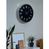 Klasik 40 Cm Krom Şık Metal Duvar Saati