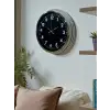 Klasik 40 Cm Krom Şık Metal Duvar Saati