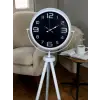 Kontrast Tasarım Beyaz Tripod Ayaklı Saat