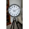 Krom Dekoratif Tasarım Tripod Ayaklı Saat