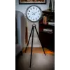 Krom Dekoratif Tasarım Tripod Ayaklı Saat