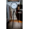 Krom Dekoratif Tasarım Tripod Ayaklı Saat