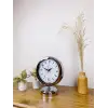 Krom Metal Çini Desen Masa Saati 25×20 cm