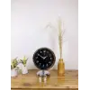 Krom Metal Gece Siyahı Masa Saati 25×20 cm