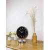 Krom Metal Gece Siyahı Masa Saati 25×20 cm