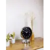 Krom Metal Gece Siyahı Masa Saati 25×20 cm