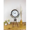 Krom Metal Mini Tripod Dekoratif Masa Saati 45×26 cm