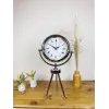 Krom Metal Mini Tripod Desenli Roma Rakamlı Masa Saati