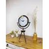 Krom Metal Mini Tripod Retro Masa Saati 45×26 cm