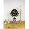 Krom Metal Mini Tripod Roma Rakamlı Masa Saati 45×26 cm
