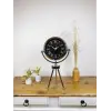 Krom Metal Mini Tripod Siyah Retro Masa Saati 45×26 cm