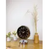 Krom Metal Siyah Retro Masa Saati 25×20 cm