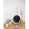 Krom Metal Siyah Retro Masa Saati 25×20 cm
