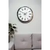 Krom Roma Rakamlı 40 Cm Metal Modern Duvar Saati