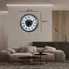 Krom Roma Rakamlı 60 Cm Çarklı Duvar Saati