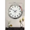Krom Şıklık 52 Cm Metal Modern Duvar Saat