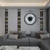 Krom Şıklık Sade 60 Cm Çarklı Duvar Saati