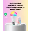 Kumanda Destekli Çok Renkli Akıllı Led Ampul