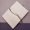 Kutulu Desenli Deri Defter Ve Metal Roller Kalem Set