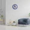 Lacivert Çiçek Desenli 36 Cm Duvar Saati