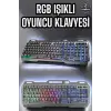 Led Işıklı Oyuncu Klavye Usb Girişli Rgb Işıklı Q Klavye Mouse Hediyeli