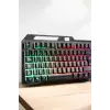 Led Işıklı Oyuncu Klavye Usb Girişli Rgb Işıklı Q Klavye Mouse Hediyeli