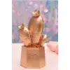 Led Işıklı Sevimli Kaktüs Dekoratif Masa Lambası Mini Biblo Gece Lambası Gold