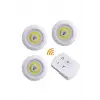 Led Lamba 3lü Uzaktan Kumandalı Yapışkanlı