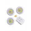 Led Lamba 3lü Uzaktan Kumandalı Yapışkanlı