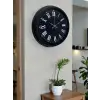 Luxury Black 40 Cm Metal Duvar Saati