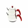 Mini 2lt Küçük Boy Küre Çelik Çaydanlık Seti - Üst: 0.75lt - Alt: 1.4lt