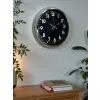 Modern 40 Cm Metal Krom Standart Duvar Saati