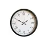 Modern 52 Cm Black & White Roma Rakamlı Metal Duvar Saati