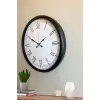 Modern 52 Cm Black & White Roma Rakamlı Metal Duvar Saati
