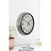 Modern Klasik 40 Cm Krom Metal Duvar Saati