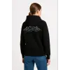 Nihilist Penguen Özel Tasarım Oversize Kapüşonlu Sweatshirt - Siyah