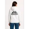 Nihilist Penguen Temalı Oversize Kapüşonlu Sweatshirt - Beyaz