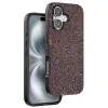 Onegif Apple İphone 16 Plus Bright Simli Kapak - Derin Mor