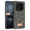 Onegif Xiaomi Redmi Note 14 Pro 4g Bright Simli Kapak - Gümüş