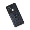 Oppo A15 Kılıf Pars Lens Yüzüklü Silikon - Lacivert