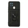 Oppo A15 Kılıf Pars Lens Yüzüklü Silikon - Siyah
