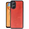 Oppo A38 Kılıf Aras Deri Kapak - Kırmızı